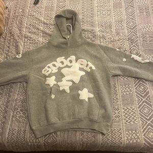sp5der beluga gray hoodie